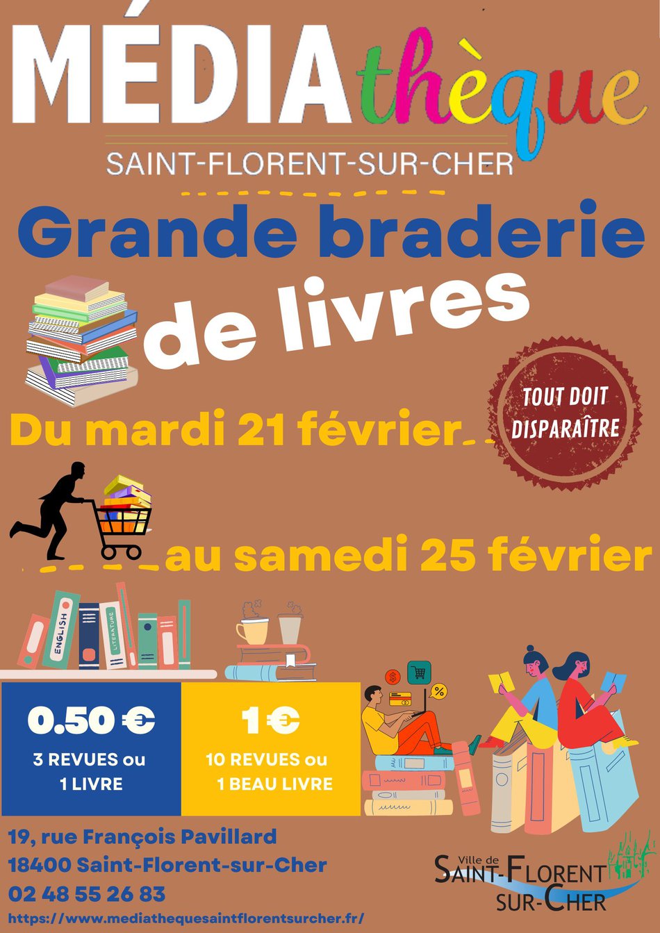 Grande braderie de livres à la médiathèque de SaintFlorentsurCher Grande braderie de livres à la médiathèque de SaintFlorentsurCher