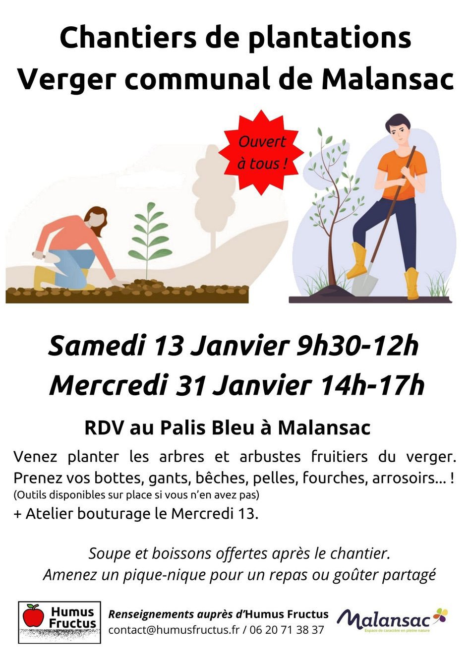 REPORT au 31 janvier : Verger participatif à Malansac