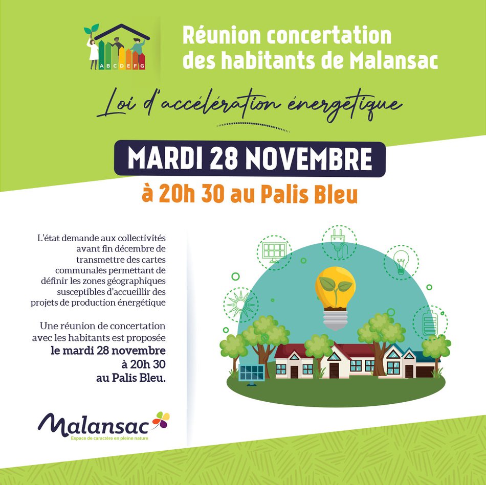 Réunion concertation des habitants de Malansac | Loi d’accélération énergétique