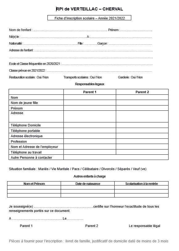 Petit mémo pour effectuer les inscriptions scolaires : Petit mémo pour effectuer les inscriptions scolaires :