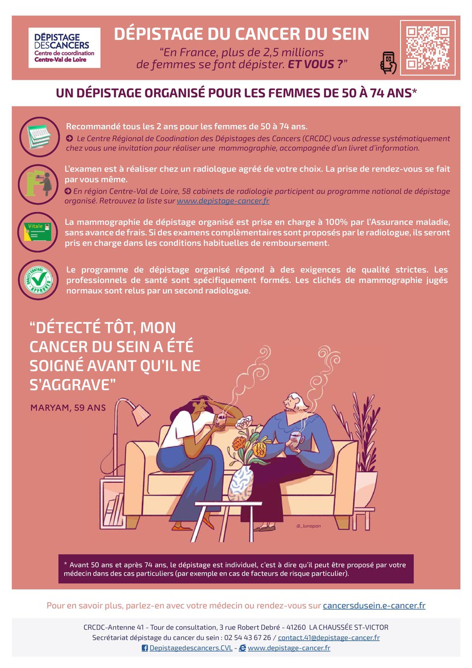 Que Peut on Dire Du Site Www centre valdeloire fr Pix Dépistage du cancer du sein - Selles-Saint-Denis