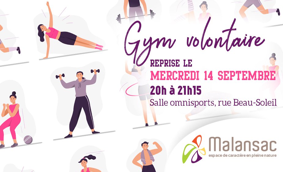 🤸‍♂️ 🧘🏻‍♀️ Gym volontaire : Reprise le mercredi 14 septembre